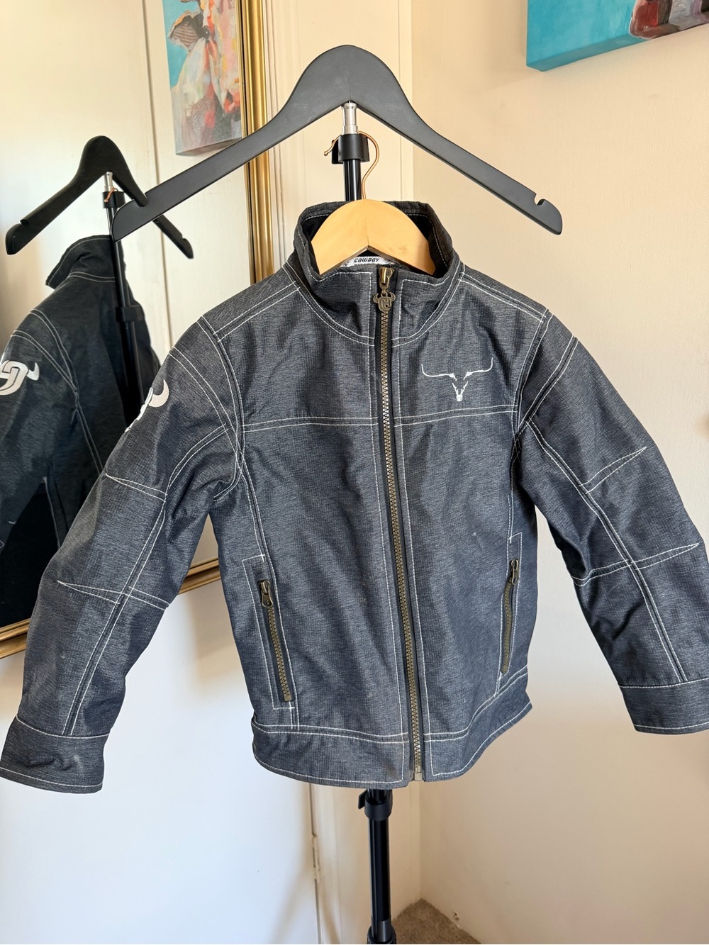 Cowboy Hardware Boys Western Jacket Size S 6 Black Charcoal